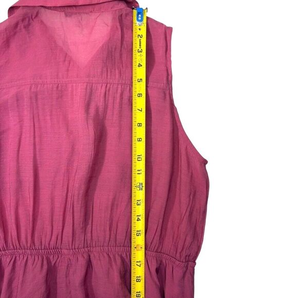 And Now This Sleeveless Shirt Dress Maxi Raspberry Pink Flowy Airy Romantic XL - Picture 12 of 16